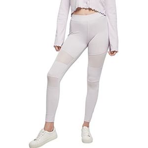 Urban Classics Tech Mesh yogabroek voor dames, lange streetwear en sportbroek met mesh-inzetstukken in vele kleuren, maten XS - 5XL, Softlilac, 5XL