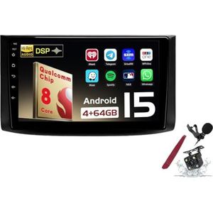Android 15 Autoradio Sat Navi voor C-hevrolet AVEO (2006-2012) 9 Inch Touchscreen Multimedia Speler met Draadloze Carplay GPS Navigatie FM RDS Bluetooth 5G-WiFi SWC DSP,M100s