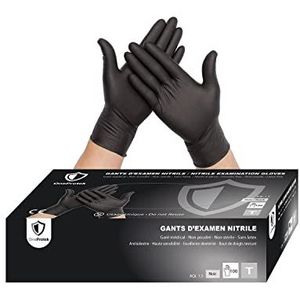 OneProtek Nitril Handschoenen - Maat M - 100 Zwarte wegwerphandschoenen - Handschoenen voor eenmalig gebruik poedervrij en latexvrij - Sterk, comfortabel en veelzijdig
