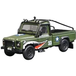 Schaal Automodel 1:64 Voor Land Rover Defender PickUp Truck Shark Diecast Model Auto Collectible Volwassen Voertuig Speelgoed Cars Replica (Color : Green)