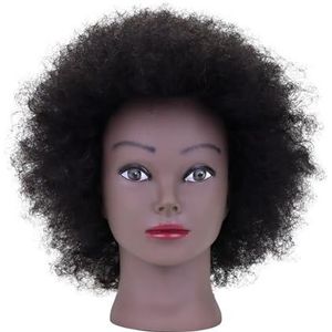 Afro-mannequinhoofden for het vlechten van Maniquí-haarpoppen, echte mensentrainingskapsalonmodel, natuurlijke haarverzorgingsset for vrouwen, pruiken(Only head 3)