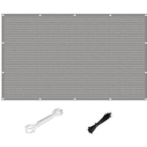 Schaduwgaas 1.1 x 2.6 m Weerbestendig UV Bescherming Serre Sunblock Tuindoek Net Permeable Canopy Incl Bevestigingstouwen Voor Buiten Patio, Lichtgrijze