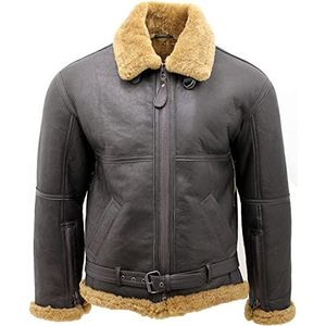 B3 Shearling Fighter Pilot Men’s Leather Jacket – WW2 Bomber Leather Jacket Men – Dark Brown Leather Jacket – Shearling Lining (DE/NL/SE/PL, Alfabetisch, M, Regular, Regular, Dark Brown)