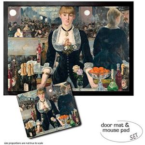 1art1 Edouard Manet, A Bar At The Folies-Bergère, 1881-1882 Deurmat (70x50 cm) + Muismat (23x19 cm) Cadeauset