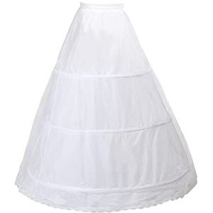 Hoepelrok met 3 Ringen, Verstelbaar, Onderrok, Petticoat Crinoline, Bruidsjurk Petticoat Dames, Crinoline Onderrok Hoepel Halve Slip Rok voor Bruiloft Halve Slips Rockabilly Petticoat