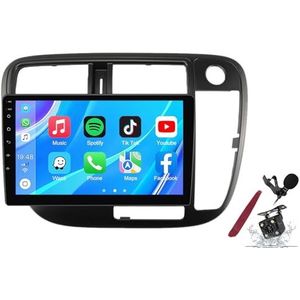 Android 14 Autoradio Sat Navi voor H-onda Civic (1998-2000) 9 Inch Touchscreen Multimedia Speler met Draadloze Carplay GPS Navigatie FM RDS Bluetooth 5G-WiFi SWC DSP,M100s