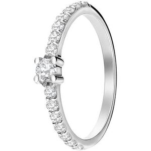 Lucardi Zilveren ring met zirkoniasteentjes