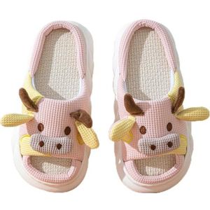 DRNSYHX Slippers Cloud Slippers Cartoon Slippers Cute Animal Shape Slippers, Cute Kawaii Cartoon Cow Print Slippers, Thick Sole Soft Indoor Outdoor Slippers For Women Size 3-10-p-36-37