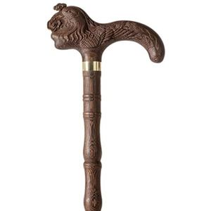 wandelstok， Handgesneden Wenge kruk, antislip en lichtgewicht(B,90Cm(Use Height 170 175Cm))