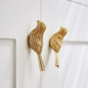 KGUDINZI Messing vogelvorm kast lade hardware kledingkast dressoir knop hoogwaardige gouden keukenkast handvat meubeldoos trek 1 stuk (kleur: messing vogel C)