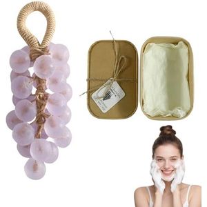 Druivenzeep, druivenzeep aan een touw, decoratieve handgemaakte kristallen druiven for het wassen van frisse lucht, langdurige geur, milde reiniging, kerstcadeau for mannen en vrouwen(Rose-2)