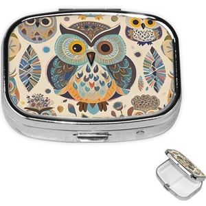 Pil Case Rechthoek 3 Compartiment Pillendoos Ronde Pil Organiseer Metalen Waterdichte Geneeskunde Organizer Doos voor Reizen Kleine Pillen Container Draagbaar voor Supplementen