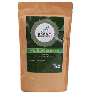 NAHOM's Darjeeling Green THEE Loose Leaf - Natural & Pure Green THEE Leaves with Rich Anti-oxidants & Natural Detox THEE | Just Brew as Hot THEE or Iced THEE - 3.53oz -100g Pouch
