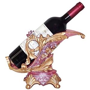 Wijnrek Flessenrek Europese hars wijnrek rode wijn houder woonkamer luxe wijnkast decoraties wijn plank thuis wijn flesrek Wijnrekken Kasten (Color : Rot)