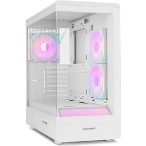 NOX Xtreme Products Hummer Signal - ATX Semitower | M-ATX, ARGB frameloos, gehard glas, GPU-ondersteuning van 420 mm, magnetisch stoffilter, capaciteit voor 9 ventilatoren, 3 x 120 mm inbegrepen