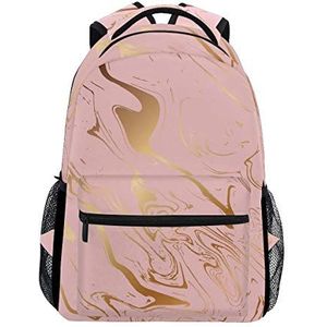 Abstract marmer roze rugzakken college schoolboek tas reizen wandelen camping dagtas