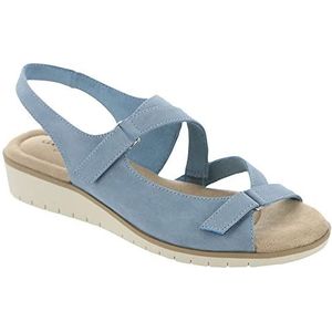 Easy Street Women's Bound Wedge Sandal, Denim, 6.5 X-Wide