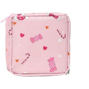 Vrouwen Reizen Kleine Cosmetische Tas Meisje Lipstick Make Up Bag Schoonheidsspecialiste Sanitaire Pad Tas Case Voor Dagelijkse Benodigdheden Opbergzakken, Wit, Eén maat