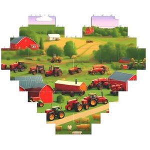 Tractor Farm legpuzzel - hartvormige bouwstenen puzzel-leuk en stressverlichtend puzzelspel