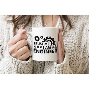 Trust Me I Am an Engineer Cool Logo Vriendelijke Bijen Witte Koffie Thee Mok Regular 312ml Cup