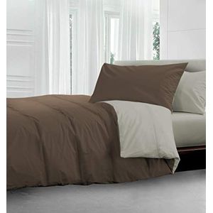 HomeLife winterdekbed voor tweepersoonsbed, 260 x 260 cm, Made in Italy, bruin en beige, dubbelzijdig gekleurd, warm, van polyester