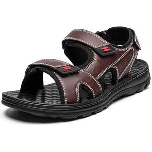 Mode open teen sport sandalen voor mannen, casual handgemaakte zomer vissersschoenen, grote maat zachte strandschoenen, Bruin, 42 EU