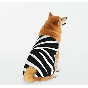 Zachte Ademende Katoenen Huisdier Kleding, Zwart Wit Eenvoudige Zebra Hond & Kat Kleding voor Groot, Medium, Small