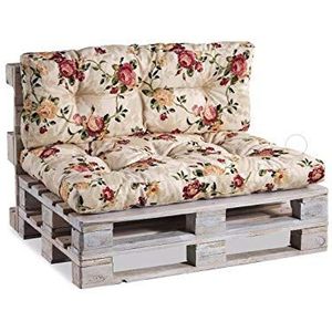 Gutekissen, palletkussens, tuinbankkussens, gewatteerde kussens gevuld met gegranuleerd Poulirette schuim, vele kleuren en maten PPI (Hoekkussen 60x40, gesteppt Bloemen 4)