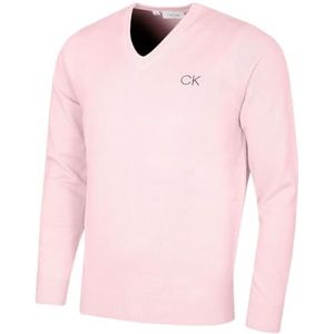 Calvin Klein Heren V-hals Tour Duurzame Golfsweater - Roze - XL