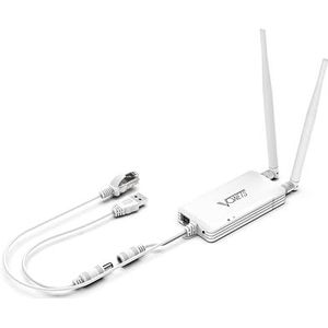 VONETS VAP11S-232 Industriële High Power 2,4 GHz WiFi Bridge/Repeater/Mini Router/Ethernet naar WiFi Adapter Hotspot Extender met 2 RJ45 poorten/antennes USB/DC Aangedreven voor DVR Monitor