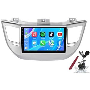 Android 14 Autoradio Sat Navi voor H-yundai Tucson (2014-2018) 9 Inch Touchscreen Multimedia Speler met Draadloze Carplay GPS Navigatie FM RDS Bluetooth 5G-WiFi SWC DSP,M100s