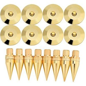 8 paar 6 x 36 mm koperen luidsprekers Spike-isolatiestandaard + voetkussens deurmat