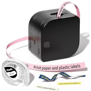 Draagbare Bluetooth-labelmaker Thermisch Transferprinten Met Meerdere Sjablonen Pictogram For Opslag Kantoor Thuis Helder Afdrukken(Black)
