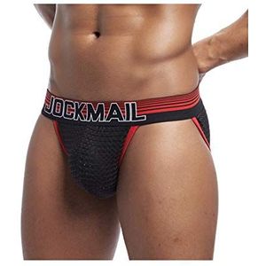 JOCKMAIL Sexy Mannen Slips Ijs Zijde Sexy Mannen Ondergoed Slips Ademend Slips Mannen Bikini Mannelijke Slipje Onderbroek, Rood, L