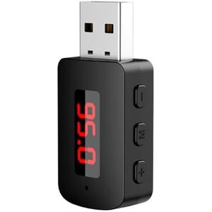Swiixxer Bluetooth 5.4 Adapter FM Transmitter USB Ontvanger Oproepen Auto LED Display Audio Muziek Draadloze Ontvanger