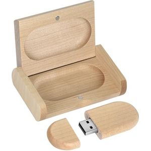 HOZYALE USB-stick, 16 GB, hout, USB 2.0, flashdrive, gegevensopslag, geheugenstick met houten doos, geheugenstick voor bruiloft, vrienden, familie