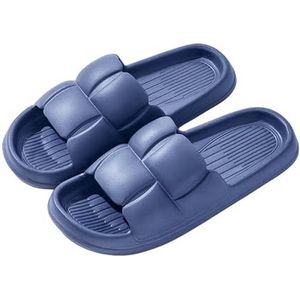 MdybF Slippers Zomer Zachte Schoenen Wolk Slippers Indoor Mute Badkamer Anti-Slip Slide Eva Strand Slippers Mannen Dames Vrije tijd Sandalen, marineblauw, EU44-45