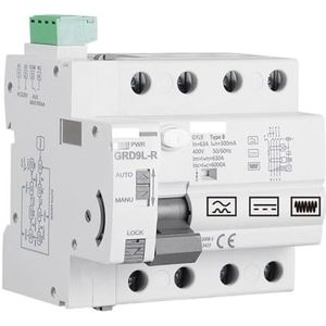 ANHKCVVS Zelf Recloser Controle Modus met Type B RCD Speciaal voor Auto Opladen Station Gebruik DC Stroom Smart Breaker 1 Stks (Type B-2P-40A-300mA)