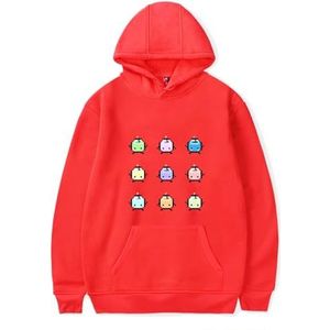 IZGVLELIHN Stardew Valley Trui voor jongens en meisjes, modieuze gaminghoodies, uniseks, voor dames en heren, casual truien met lange mouwen, Rood, XL