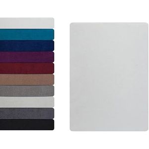 Hometex Premium Textiles Badstof hoeslaken, 140-160 x 200 cm, laken van 80% katoen, 20% polyester, behaaglijk, zacht en warm, voor matrassen tot 23-25 cm, Oeko-Tex, Made in Green, wit