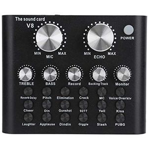 USB professionele externe pc-geluidskaart voor live streaming, hifi-audioadapter met Bluetooth-functie, 7 verbindingsmethoden Meerdere geluidseffecten