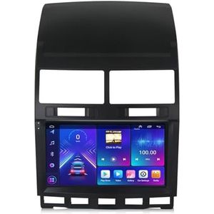 Dubbele DIN Android 14 autoradio voor VW Touareg 2003-2010 9 Duim QLED Touch screen-met Draadloze Carplay Android Auto GPS navigatie 4G WiFi Stuurwielbediening achteruitrijcamera(P4 4G+WIFI 8Core 4G+6