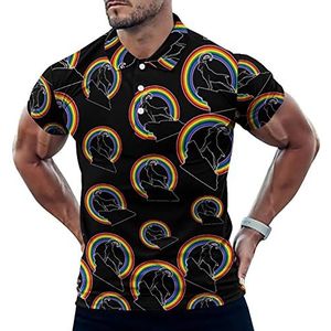 Regenboog Geit Casual Poloshirts Voor Mannen Slim Fit Korte Mouw T-shirt Sneldrogende Golf Tops Tees 2XL