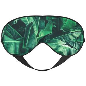 Tropisch bananenblad afdrukken all-Occasion Sleep Eye Mask met dubbelzijdige verstelbare riem, perfect voor ploegendiensten en reizen