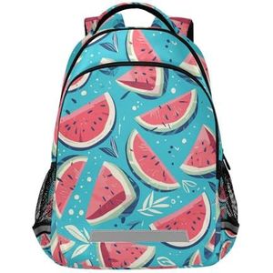 Wzzzsun Tropische vruchten watermeloen vlekken rugzak boekentas reizen dagrugzak school laptop tas voor tieners jongen meisje kinderen, Leuke mode, 11.6L X 6.9W X 16.7H inch