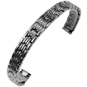 INEOUT Solide Roestvrijstalen Horlogeband Compatibel Met Armani Dames Kleine Horlogeband Compatibel Met Mesh Riem 6 Mm 8 Mm 10 Mm (Color : LR-G01-Black, Size : 8mm)