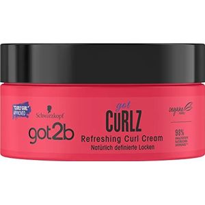 got2b GotCurlz Refreshing Curl Cream (1 x 200 ml), vochtinbrengende styling crème voor styling en voedende krullen, definities en voeden zonder te vervagen