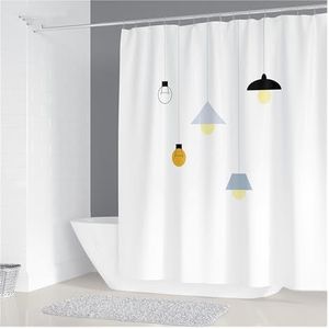 GSJNHY Douchegordijn eenvoudige geometrische kroonluchter afdrukken badkamer douchegordijn polyester waterdicht woondecoratie gordijn met 12 haken (kleur: 2, maat: B 120 x H180 cm)