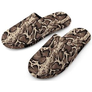 Originele Snake Skin Full Print Womens Slippers Warme Anti-Slip Rubberen Zool Huisschoenen Voor Indoor Hotel 36-37_(5.5-6)