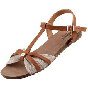 Sandaal - Imitatieleer - Color-Blocking - Verstelbare Riemen - Platte Hak